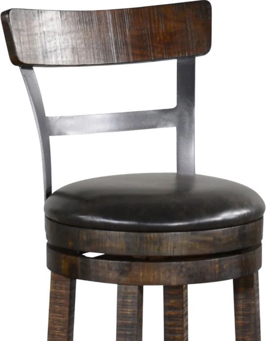 Sunny Designs™ Homestead Tobacco Leaf 30" Fullback Swivel Barstool-3