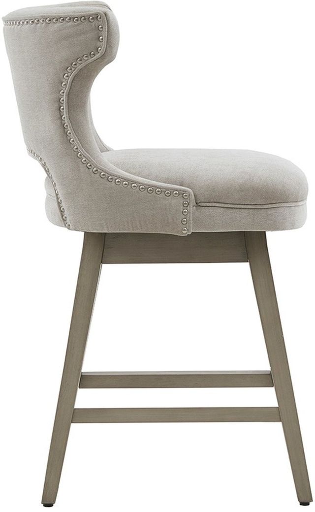 Olliix by Madison Park Light Grey Emmett Swivel Counter Stool-2