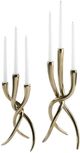 Furniture Classics Ansley Taper 2-Piece Gold Candle Holder Set-0