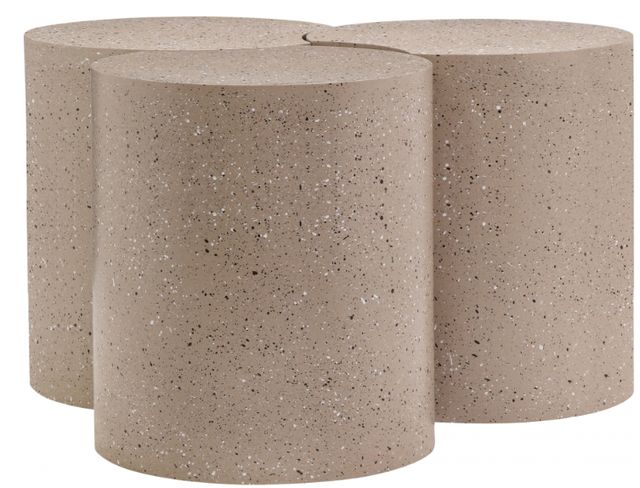 Meridian Furniture Dimple 3-Piece Taupe 20'' Modular Nesting Coffee Table Set-1