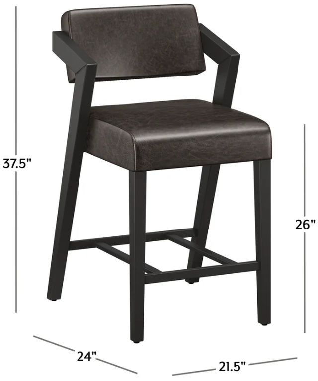 HH2 Home Snyder Black/Charcoal Gray Counter Height Stool-2