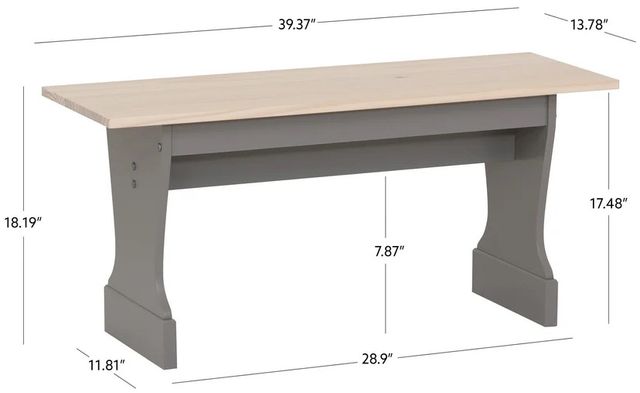 Linon Norah Gray/Maple 40" Trestle Table-2
