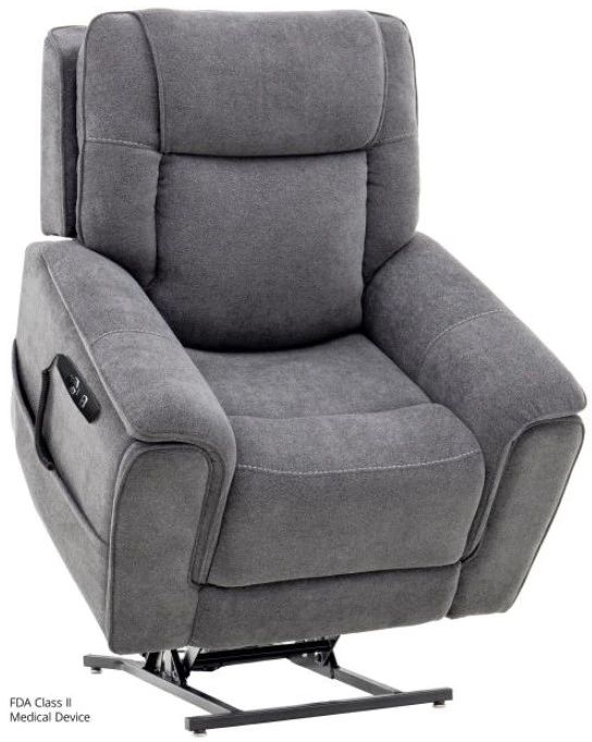 Mega Motion® Trio Mezzo Trento Pewter Power Lift Recliner with Adjustable Headrest-0