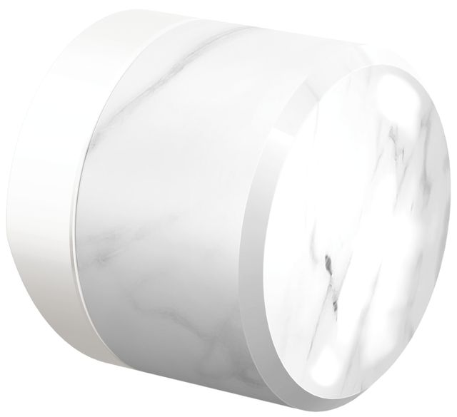 Brizo Odin® Matte White Knob with White Marble-0