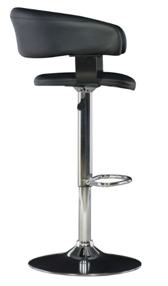 Powell® Devan Black/Chrome Adjustable Barrel Bar Stool-4