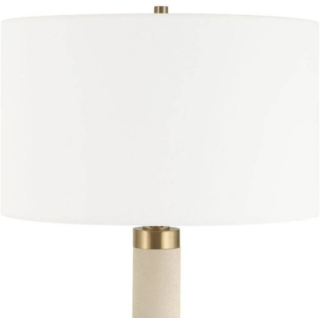 Uttermost® Wessex White Floor Lamp with Antique Brushed Brass Accent-3