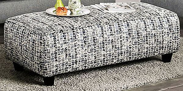 Furniture of America® Verne Gray/Ivory Ottoman-0