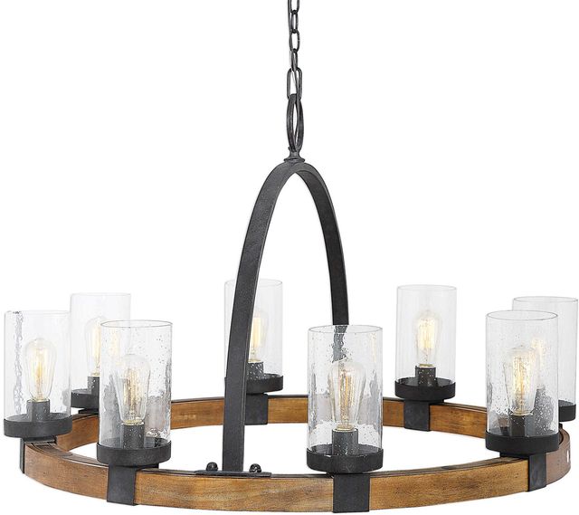 Uttermost by Kalizma Home Atwood Bronze Wagon Wheel Pendant Light-1