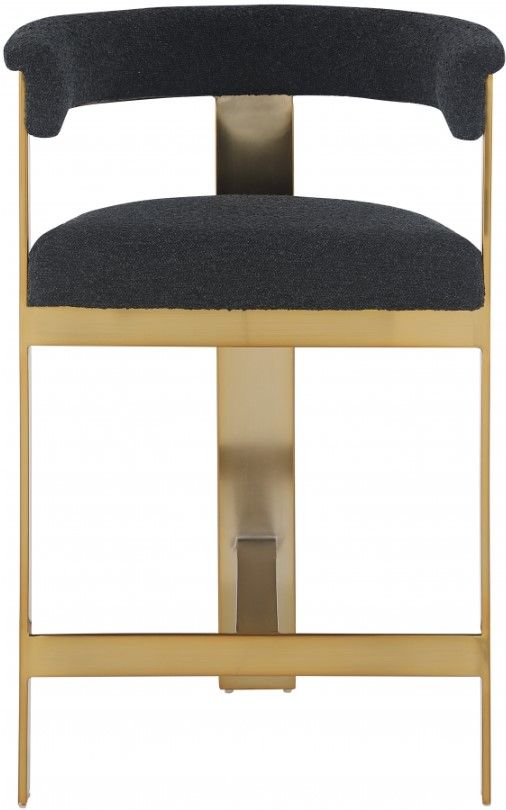 Meridian Furniture Romeo Black/Gold Upholstered Counter Stool-1