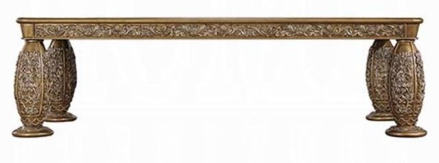 ACME Furniture Constantine Brown Dining Table with Gold Base-2