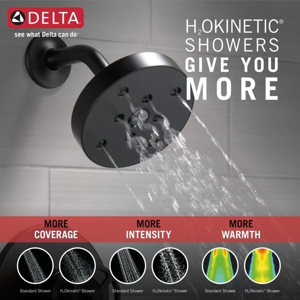 Delta Trinsic® H2Okinetic® Matte Black Tub Shower Trim-1