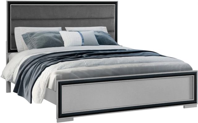 Global Furniture USA Amelia Black/Gray Full Panel Bed with LED-0
