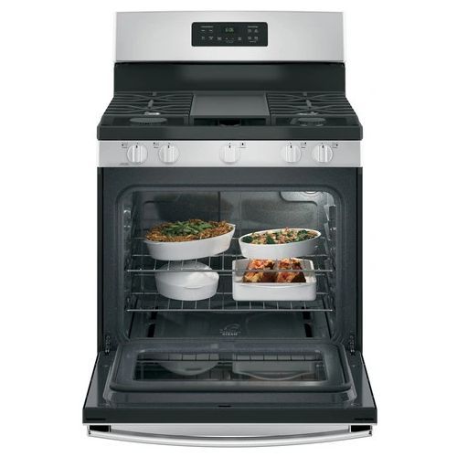 GE® 30" Stainless Steel Freestanding Natural Gas Range-2