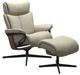 Stressless® by Ekornes® Customizable Magic Medium Manual Recliner and Ottoman with Cross Base-0