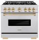 ZLINE Classic Series Autograph Edition 36" Stainless Steel Pro Style Gas Range with Polished Gold Accents-0