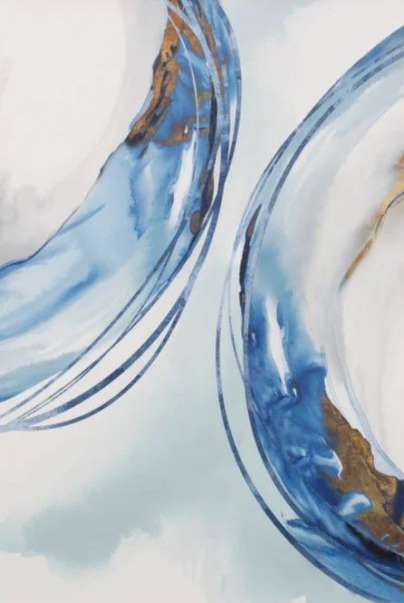 Stylecraft Blue Water Rings I Blue/Brown/Off-White Wall Art-1