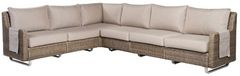 Flexsteel® Vista 6-Piece Cast Ash/Warm Gray Wicker Outdoor Sectional