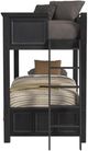 Elements International Hampton Kids Charcoal Youth Twin/Twin Bunk Bed with Ladder -3