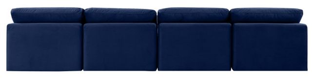 Meridian Furniture Indulge 4-Piece Navy Armless Velvet Sofa-3