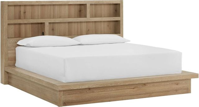 aspenhome® Modern Loft Modern Khaki Queen Platform Bed-0