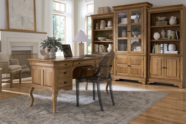 aspenhome® Chateau Philippe Cognac 64" Half Pedestal Desk-1