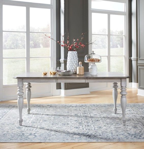 Liberty Furniture Ocean Isle Weathered Pine Rectangular Dining Table with Antique White Base-3