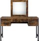 ACME Furniture Juvanth Black/Rustic Oak Vanity Desk and Mirror-3