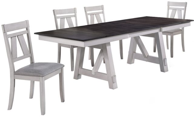 New Classic® Home Furnishings Maisie 5-Piece Brown/White Dining Set-0