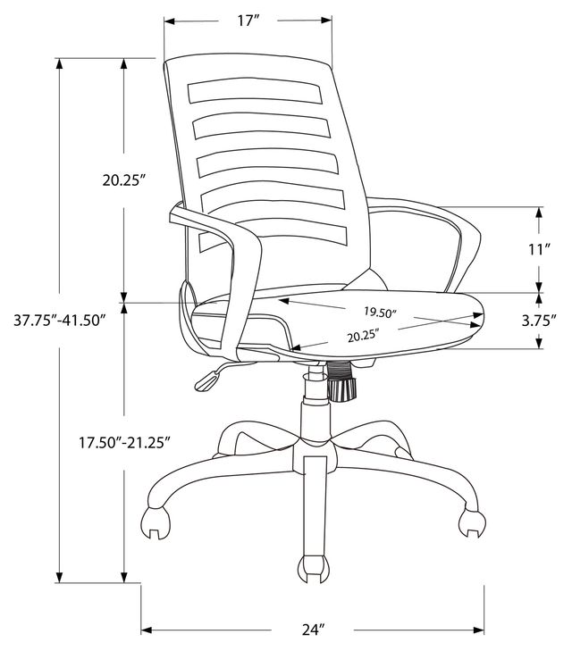 Monarch Specialties Inc. Black Mesh Office Chair-2