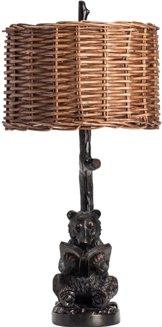 Crestview Collection Bear Knowledge Black Table Lamp-2