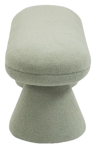 Meridian Furniture Drum Mint Faux Shearling Teddy Fabric Upholstered Bench-2