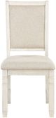Mazin Furniture Asher Antique White/Beige Dining Room Side Chair-1