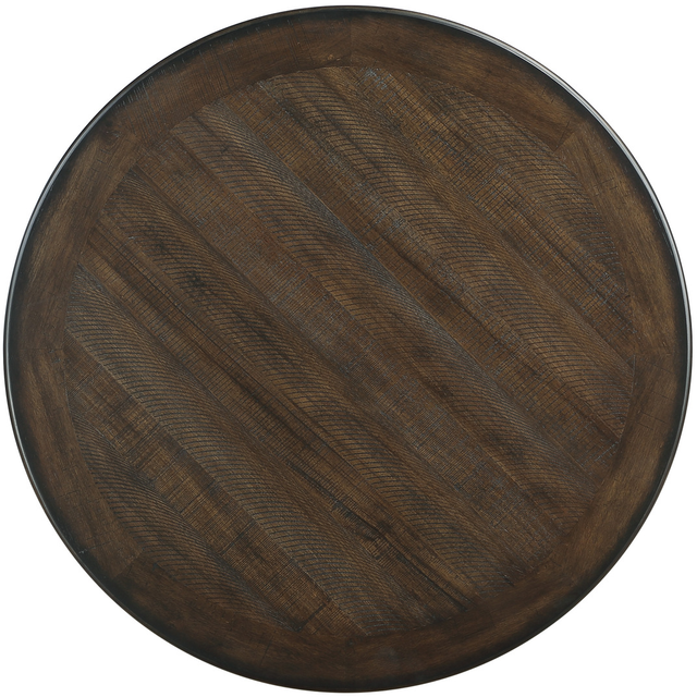 Homelegance® Asher Antique White Round Dining Table with Brown Top -3