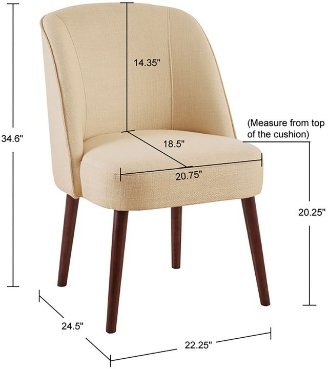 Olliix by Madison Park Bexley Natural Rounded Back Dining Chair-3