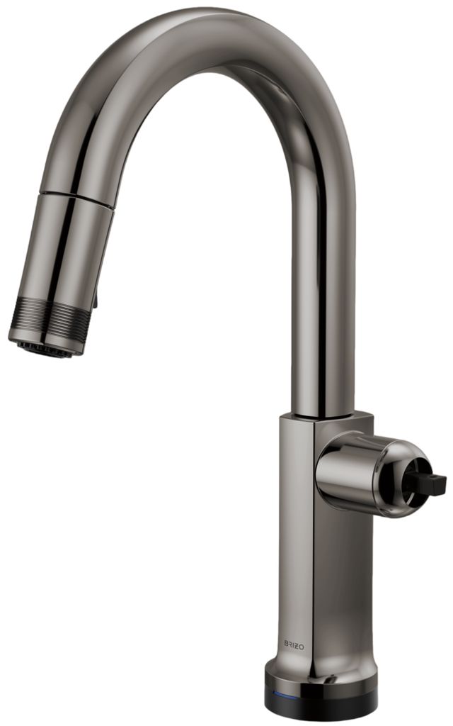 Brizo Kintsu® Lumicoat® Black Onyx SmartTouch® Pull-Down Prep Faucet with Arc Spout-0