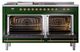 Ilve® Nostalgie II Noblesse 60'' Emerald Green Pro Style Dual Fuel Range with Brass Trim-1