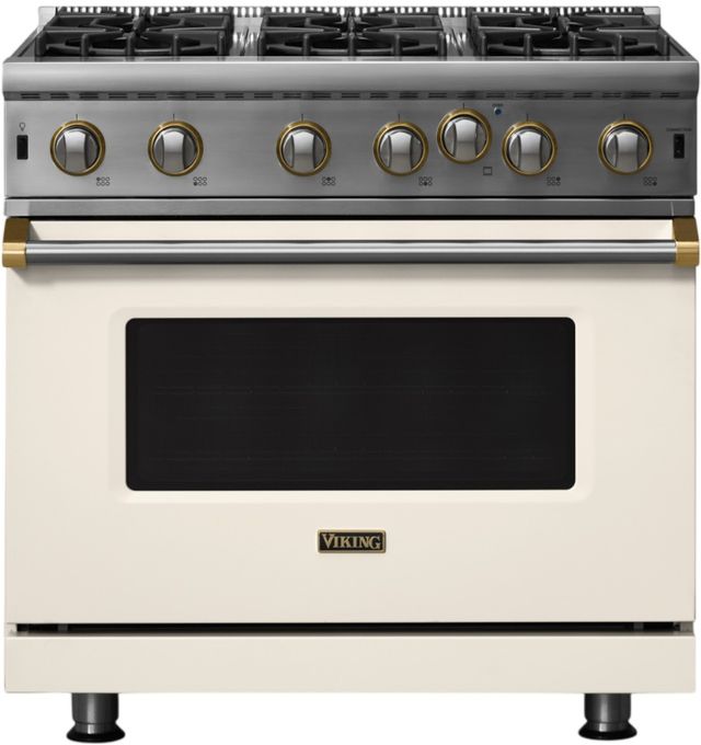 Viking® 5 Series 36" Pure White Liquid Propane Pro Style Gas Range-0