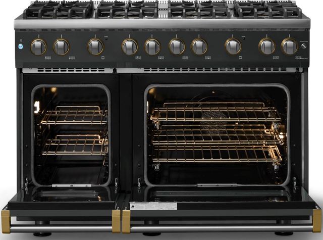 Viking® 5 Series 48" Antique Bronze Pro Style Gas (NG) Range with Brushed Brass Trim-1