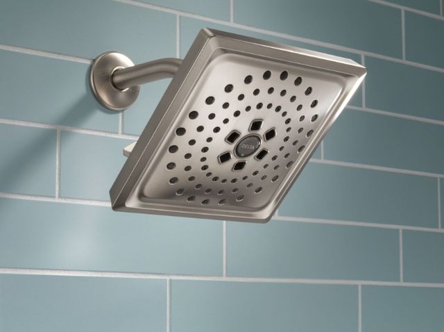 Delta Universal Showering Lumicoat® Stainless H2Okinetic® 3-Setting Raincan Shower Head-2