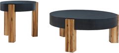 Signature Design by Ashley® Breenmore 2-Piece Black Occasional Table with Natural Base Set