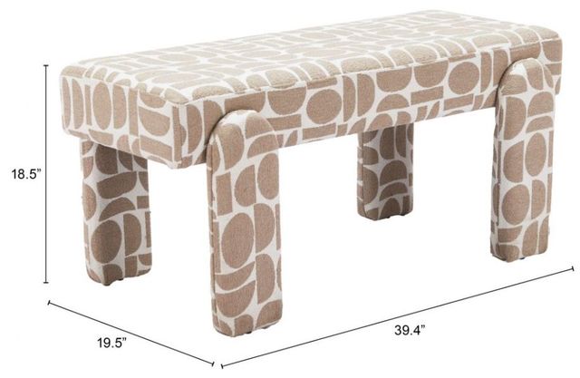 Zuo® Modern Blato Gray Bench-1