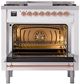 Ilve® Nostalgie II Series 36" White Pro Style Dual Fuel Range-1