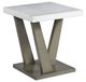 Elements International Greta White End Table with Gray Base-0
