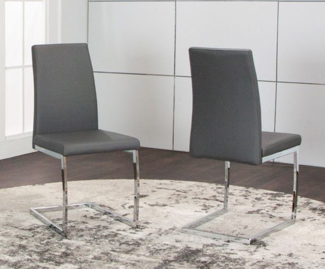 Cramco Sarah Charcoal Gray/Chrome Dining Side Chair-4