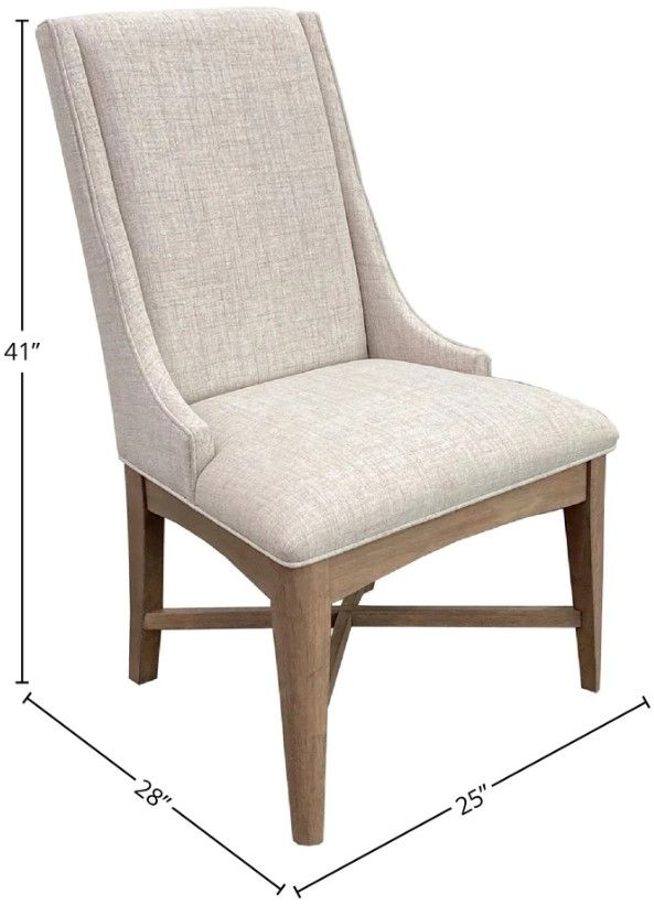 Parker House® Americana Modern 2-Piece Cotton/Weathered Natural Host Dining Chair-3