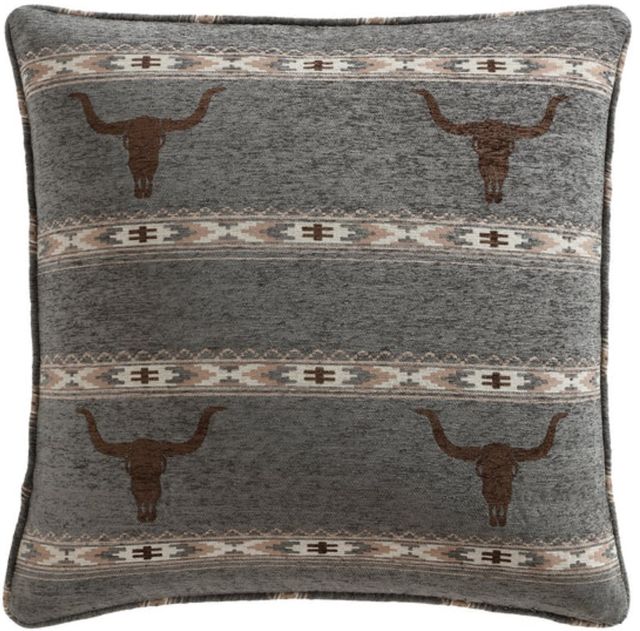 HiEnd Accents Longhorn Canyon Smoke Euro Sham-0