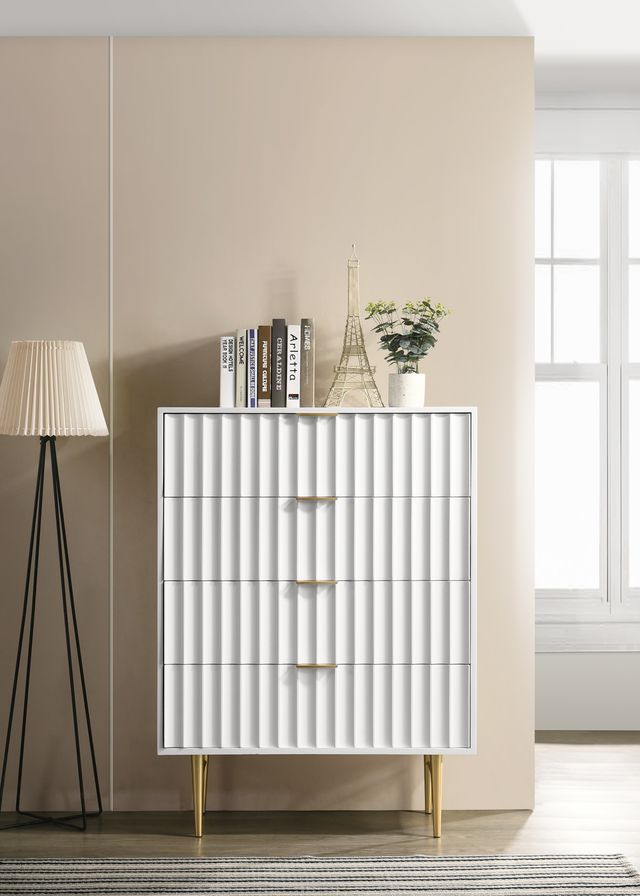 Meridian Furniture Modernist White Gloss Chest-2
