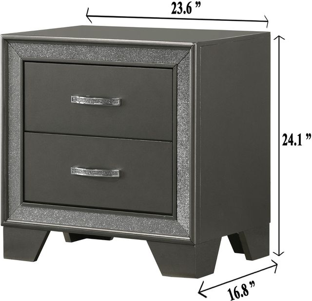 Crown Mark Kaia Gray Nightstand-2