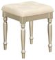 Homelegance® Celandine Off White/Silver Vanity Stool-0