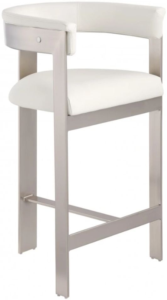 Meridian Furniture Romeo Brushed Cream Vegan Leather Counter Stool-0